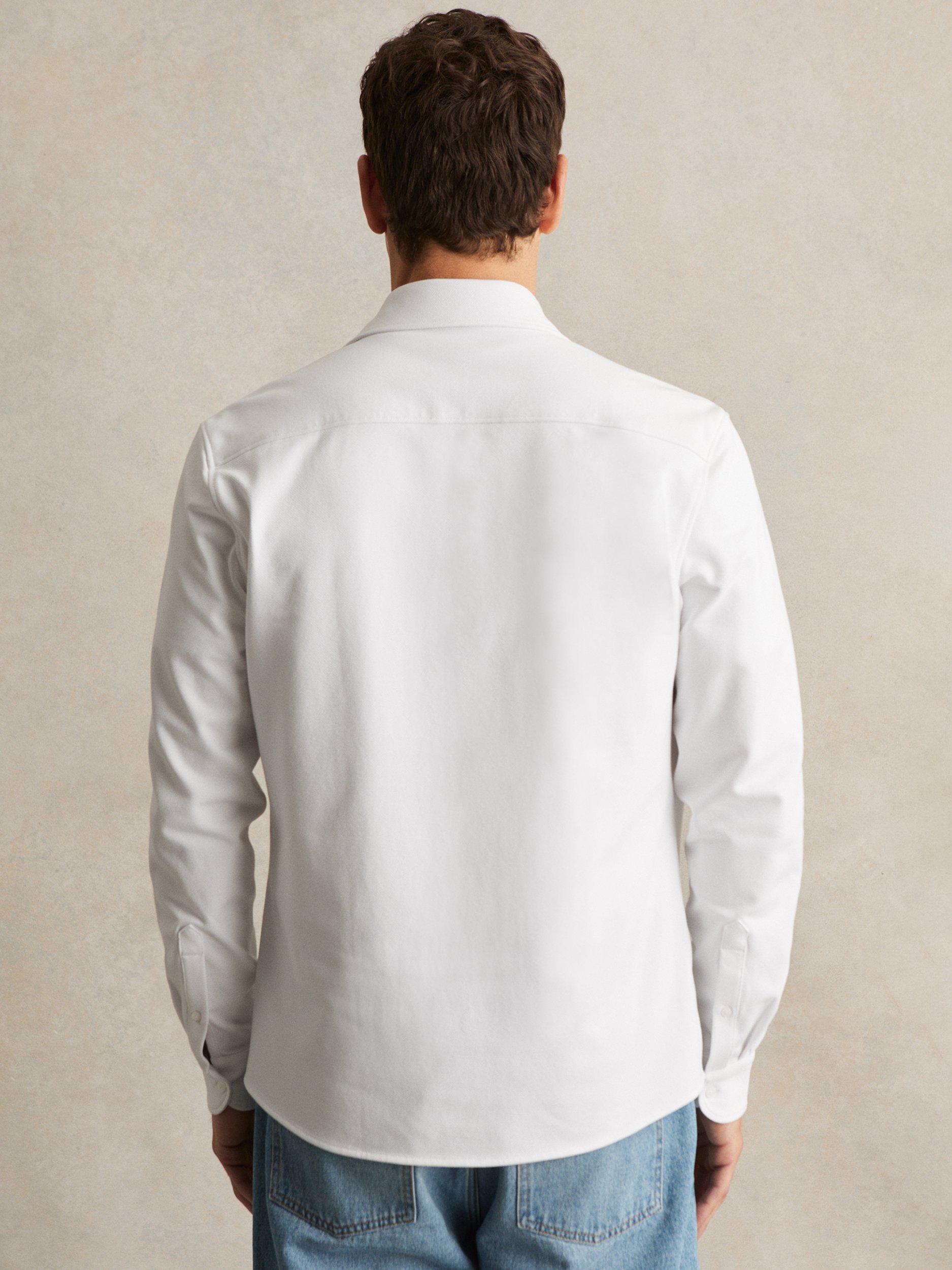 Product image 2 of 5, which shows Reiss Kappo Cotton Blend Overshirt, White, XS