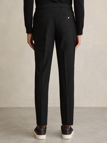 Reiss Found Draw Cord Waist Slim Fit Trousers - view 2, Black