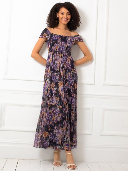 Alie Street Florence Floral Maxi Dress, Purple Haze, Purple Haze