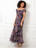 Alie Street Florence Floral Maxi Dress, Purple Haze