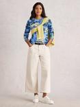 White Stuff Clara Floral Jersey Top, Mid Blue