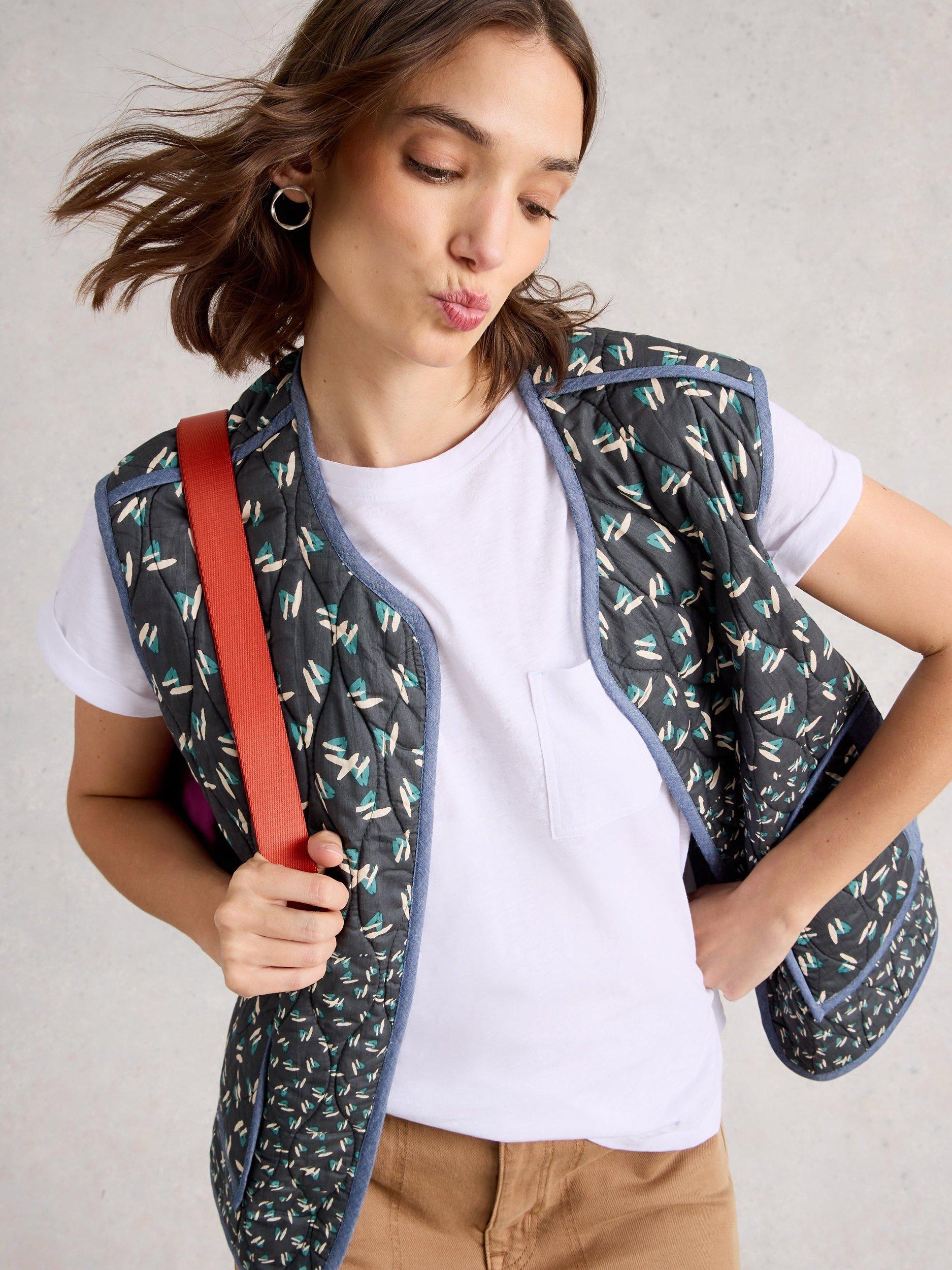 Product image 4 of 6, which shows White Stuff Gina Cotton Crew Neck T-Shirt, Bril White, 6