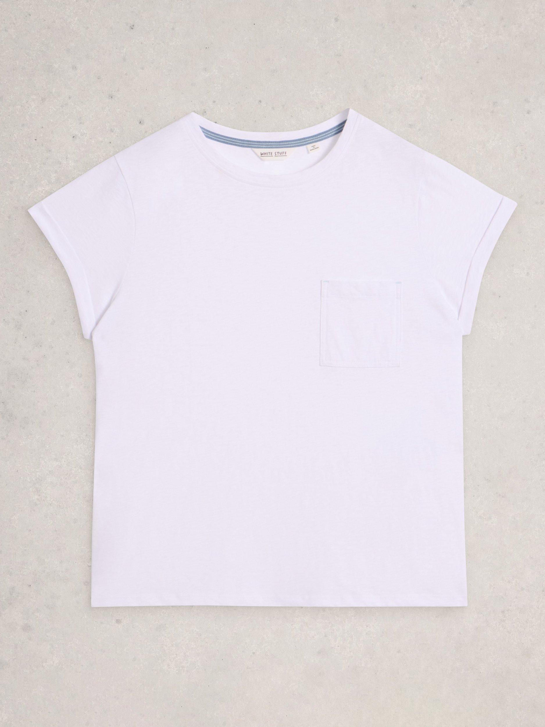 Product image 5 of 6, which shows White Stuff Gina Cotton Crew Neck T-Shirt, Bril White, 6