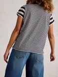 White Stuff Gina Cotton Stripe Cap Sleeve Crew Neck T-Shirt