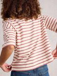 White Stuff Katya Stripe Organic Cotton T-Shirt, Ivory/Multi