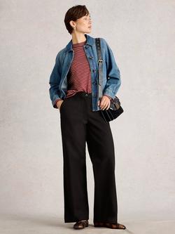 White Stuff Belle Wide Leg Trousers, Pure Black, Pure Black