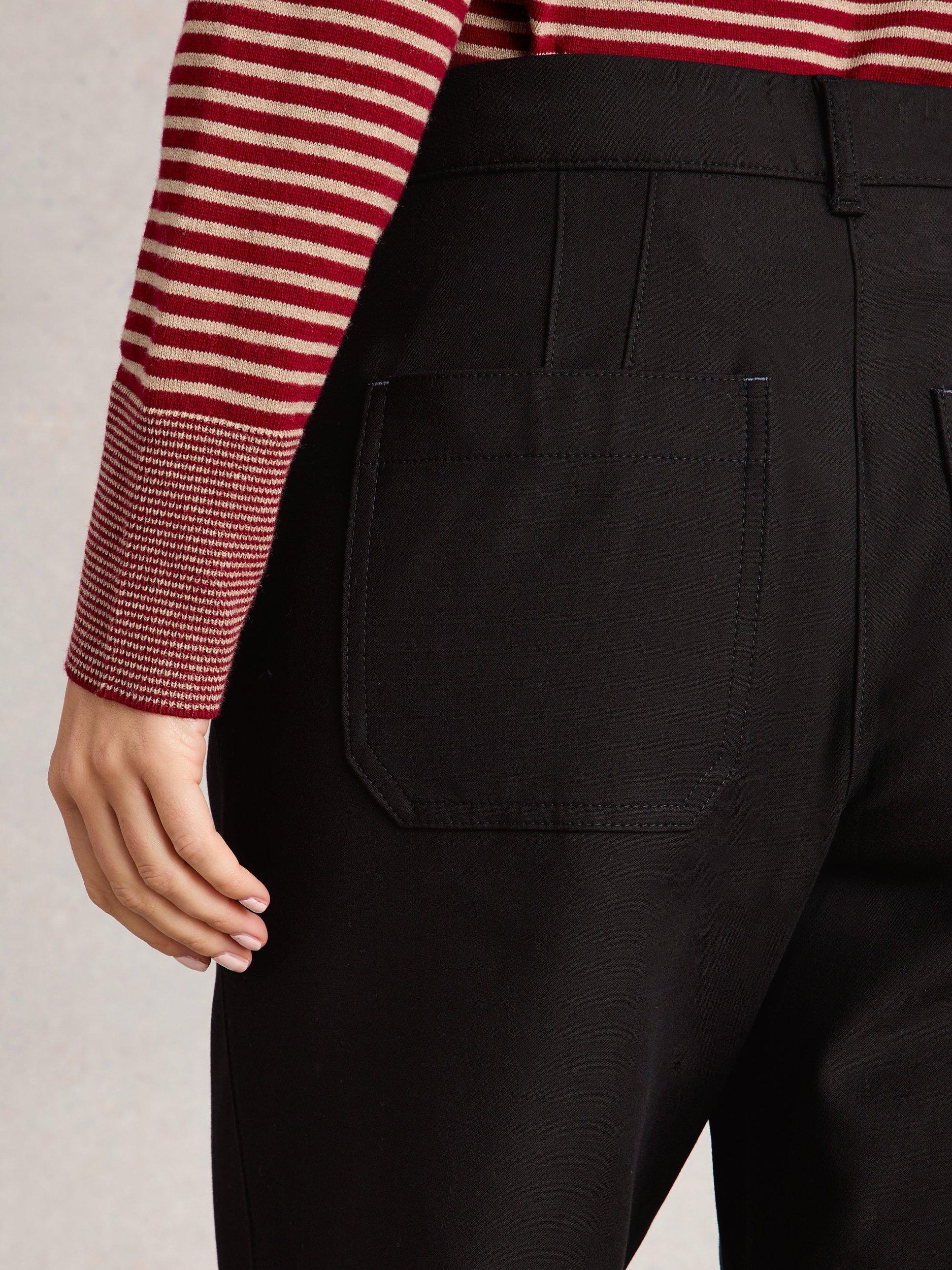 Product image 3 of 6, which shows White Stuff Belle Wide Leg Trousers, Pure Black, 14R