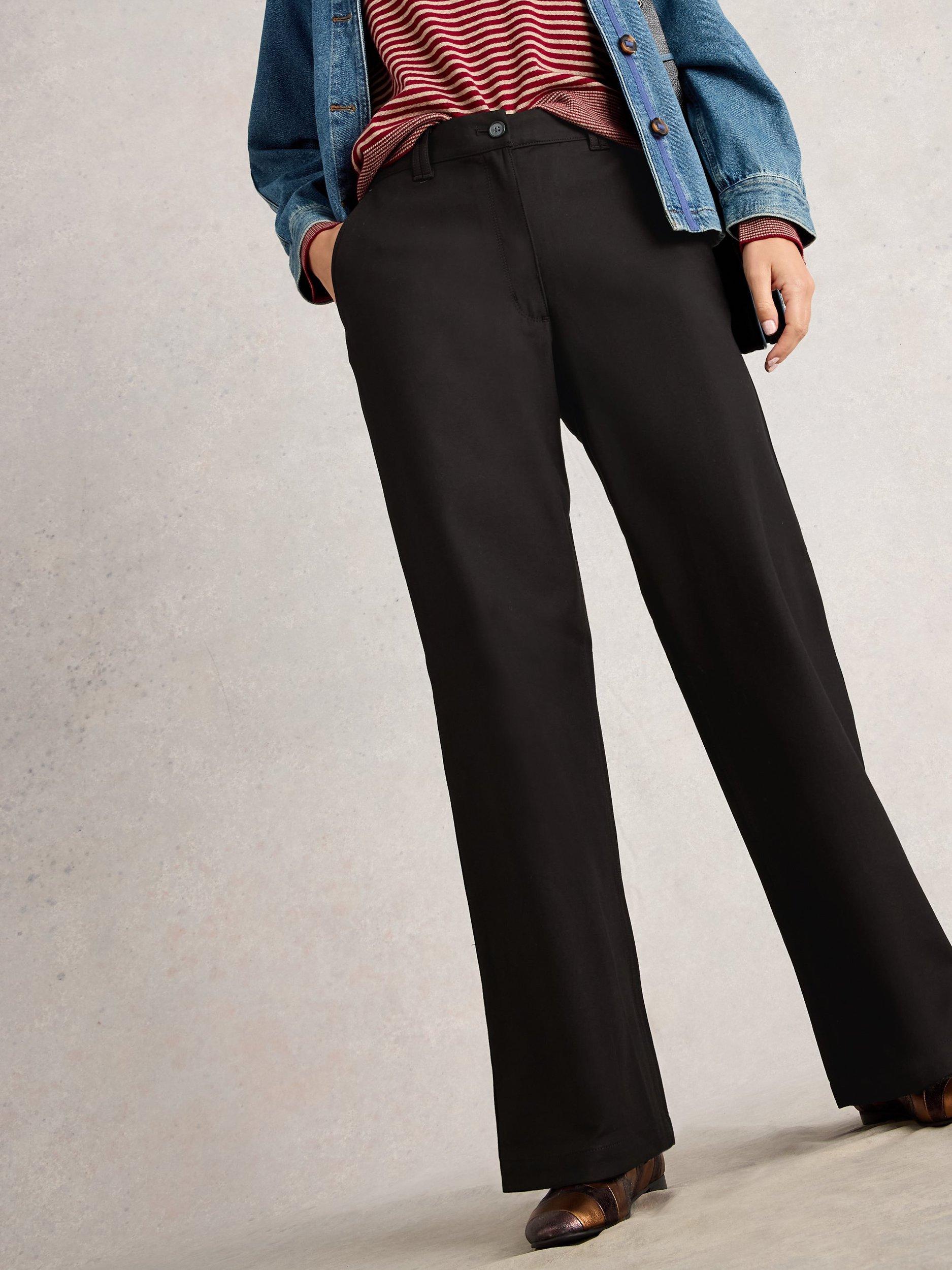 Product image 4 of 6, which shows White Stuff Belle Wide Leg Trousers, Pure Black, 14R