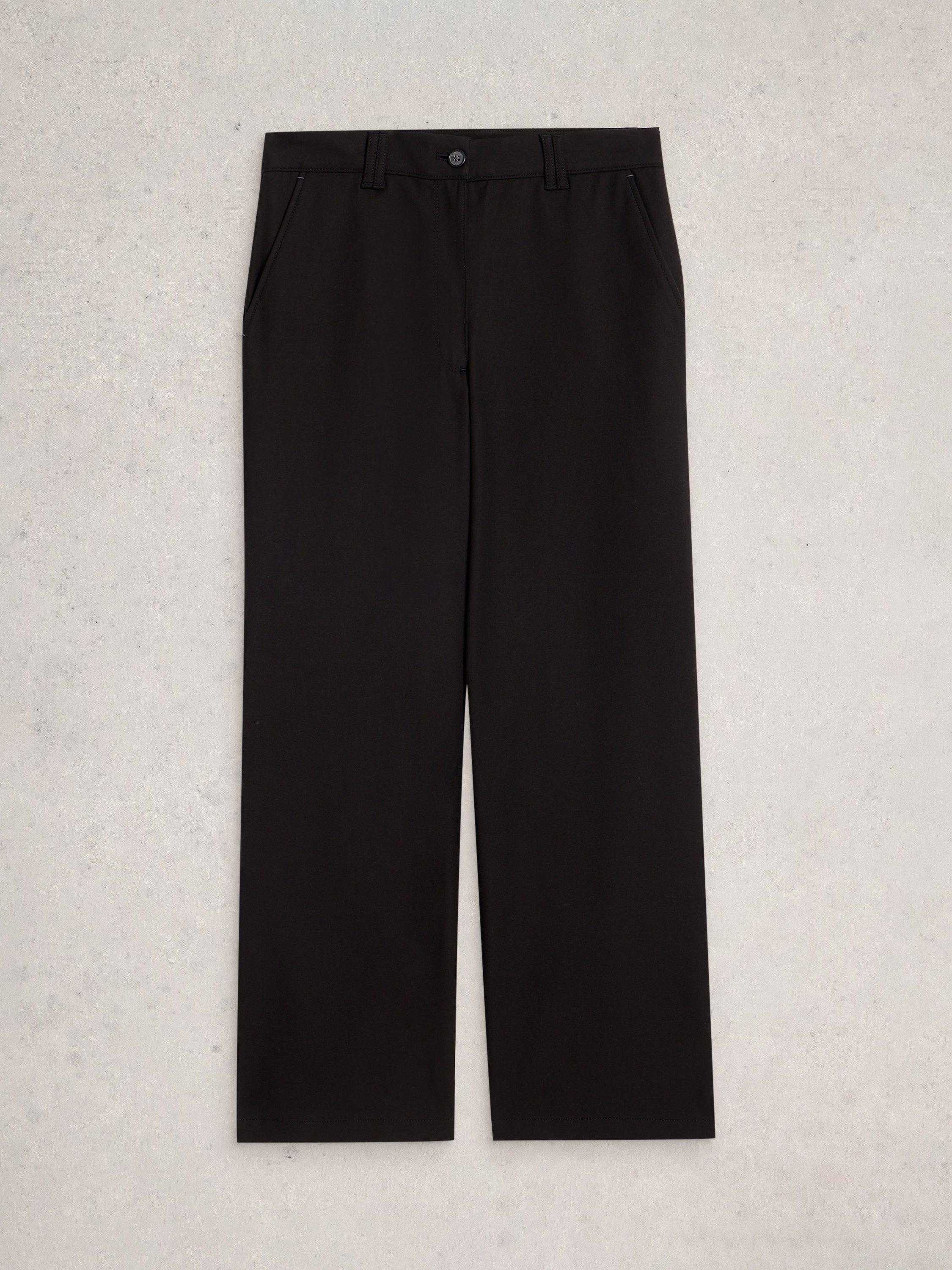 Product image 5 of 6, which shows White Stuff Belle Wide Leg Trousers, Pure Black, 14R