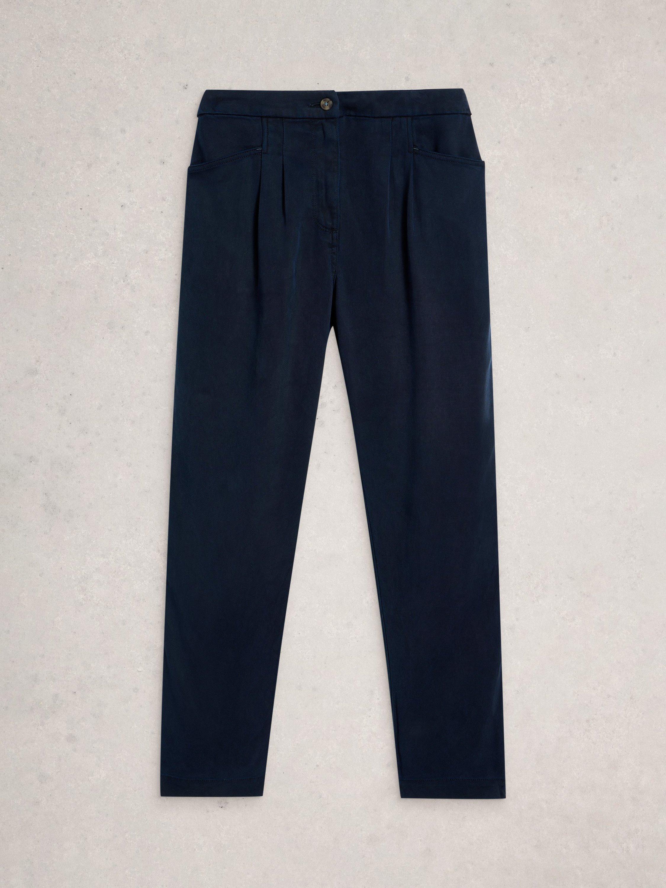 Product image 5 of 6, which shows White Stuff Rowena Pure Linen Trousers, Navy, 6