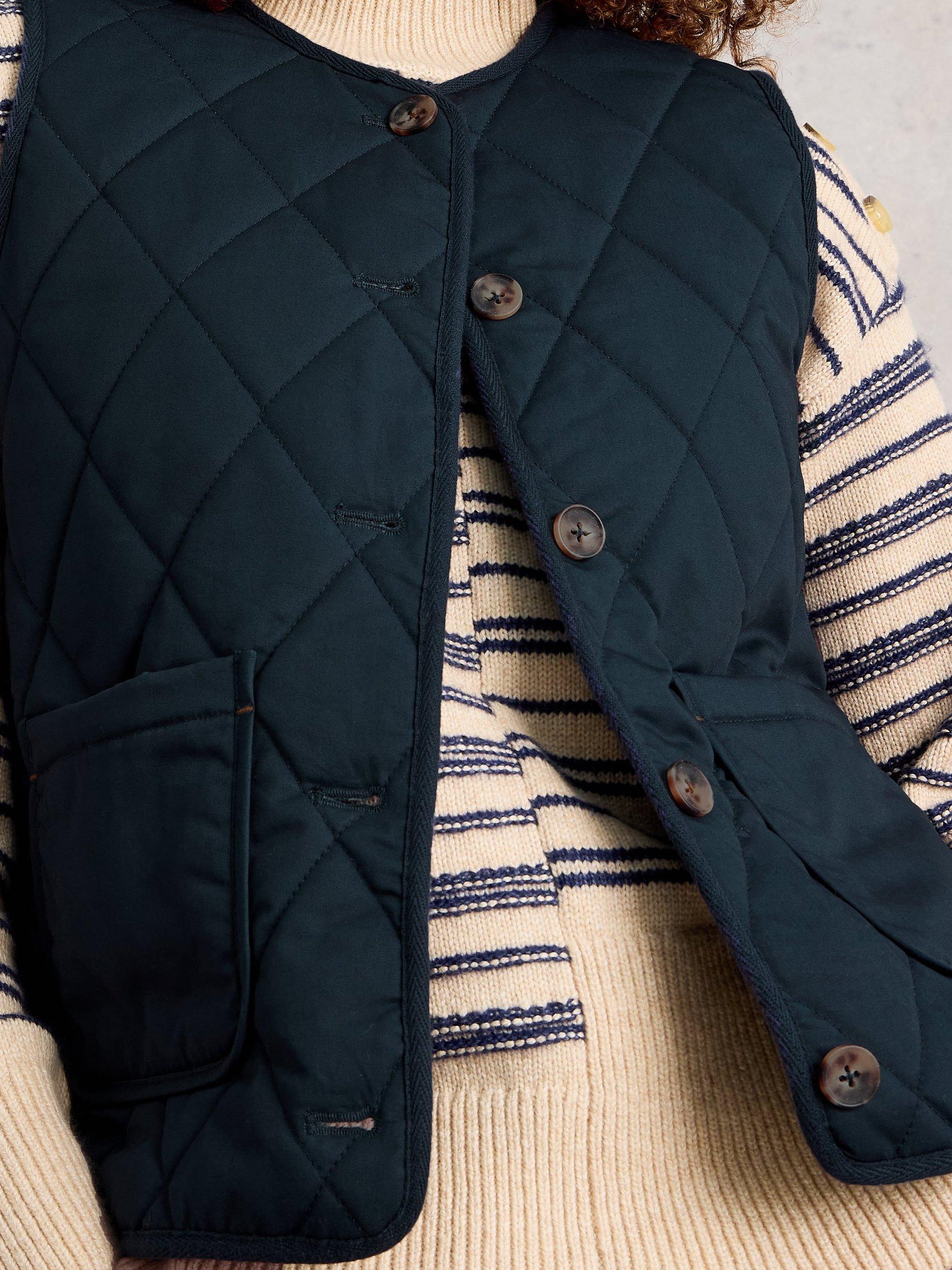 White Stuff Emma Quilted Gilet - Natural White