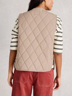 White Stuff Emily Quilted Gilet, Natural - view 2, Natural