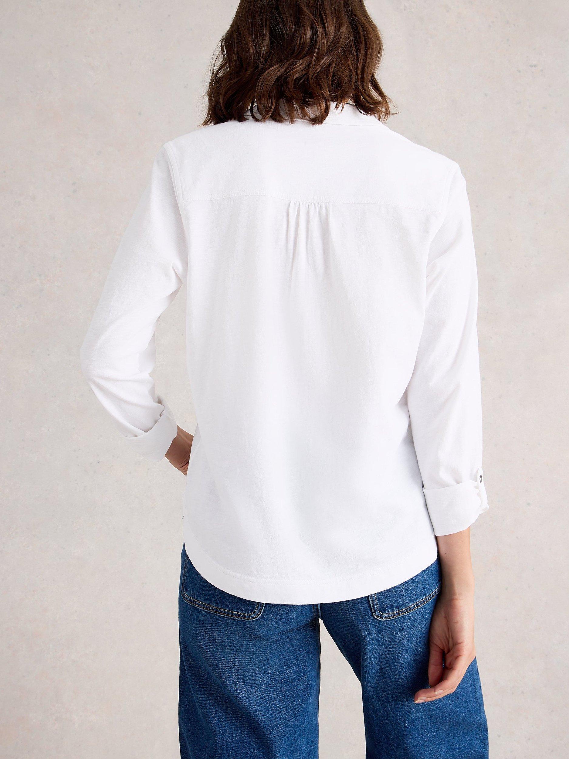 Product image 2 of 6, which shows White Stuff Allie Long Sleeved Cotton Shirt, White, 6
