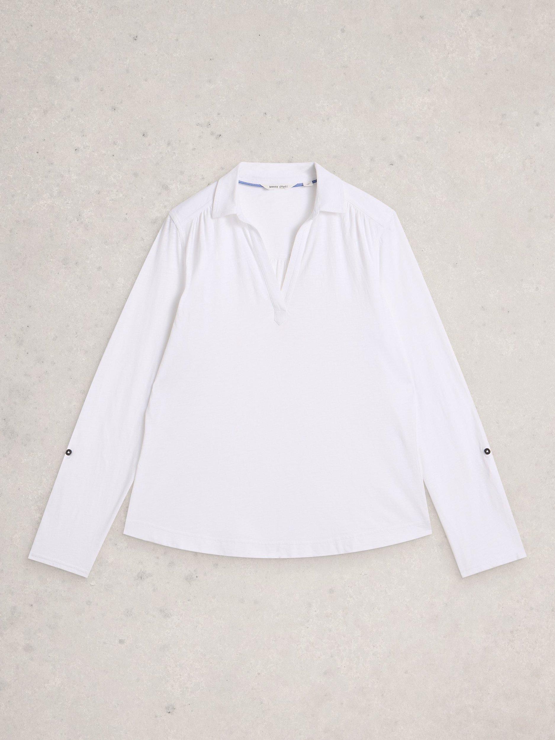 Product image 5 of 6, which shows White Stuff Allie Long Sleeved Cotton Shirt, White, 6