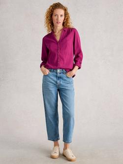White Stuff Annie Cotton Shirt, Mid Plum, Mid Plum