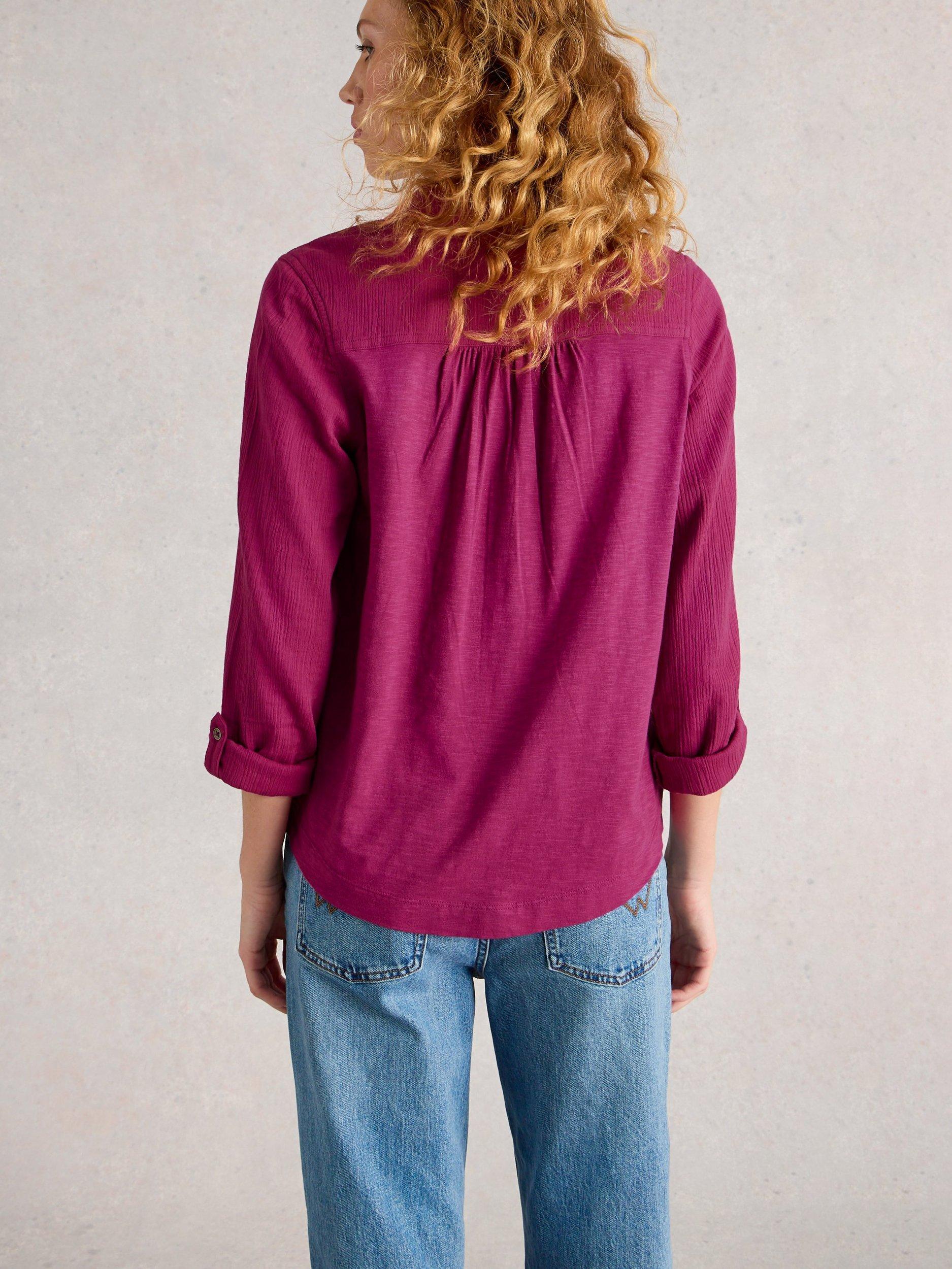 Product image 2 of 6, which shows White Stuff Annie Cotton Shirt, Mid Plum, 6