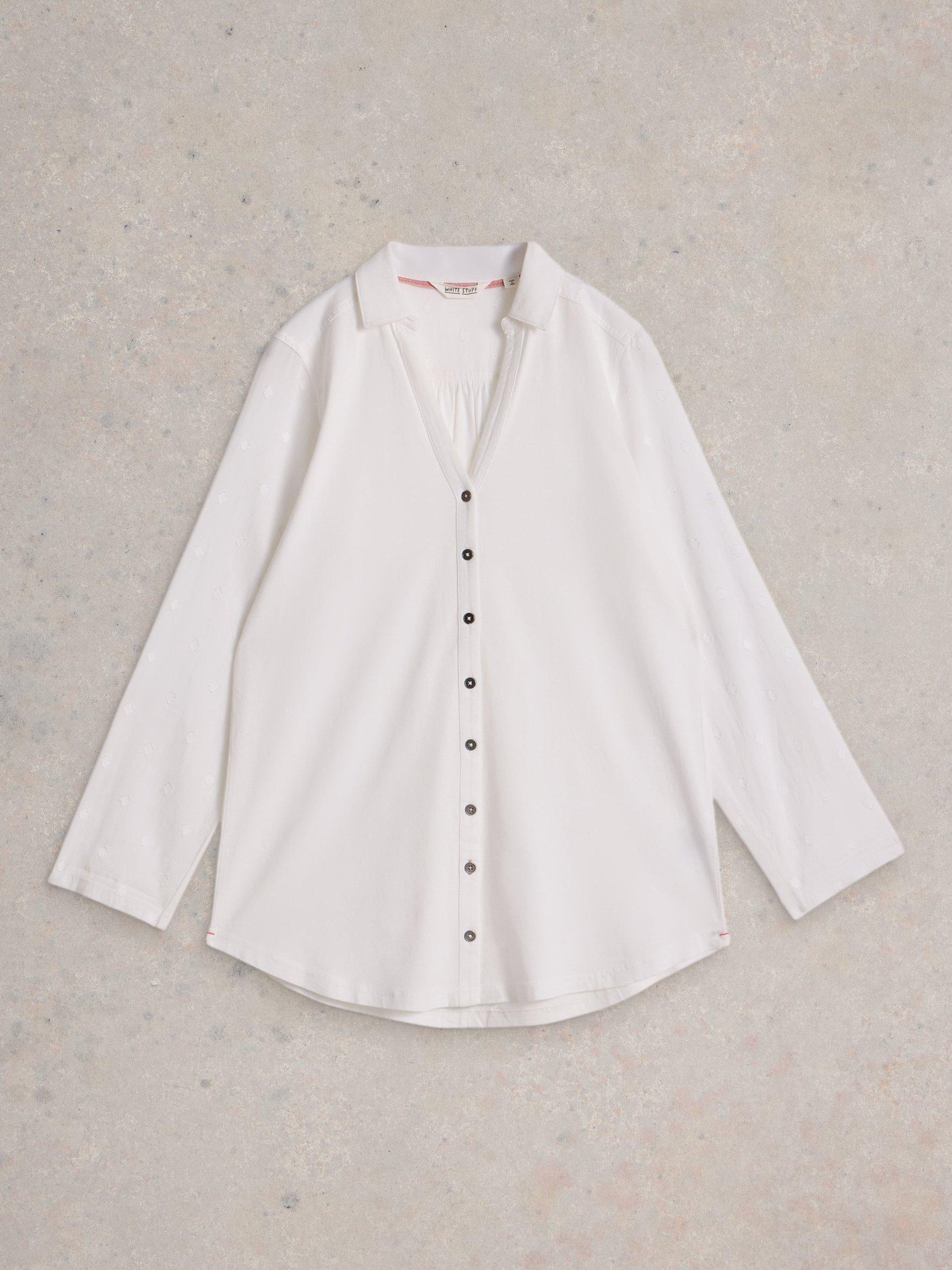 Product image 5 of 6, which shows White Stuff Annie Longline Shirt, Pale Ivory, 6