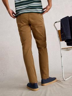 White Stuff Sutton Cotton Rich Slim Fit Chinos, Mid Brown - view 2, Mid Brown