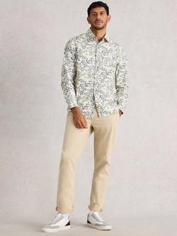 White Stuff Finsbury Cotton Regular Fit Floral Shirt, Natural/Multi, Natural/Multi