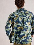 White Stuff Finsbury Cotton Regular Fit Leaf Print Shirt, Navy/Multi