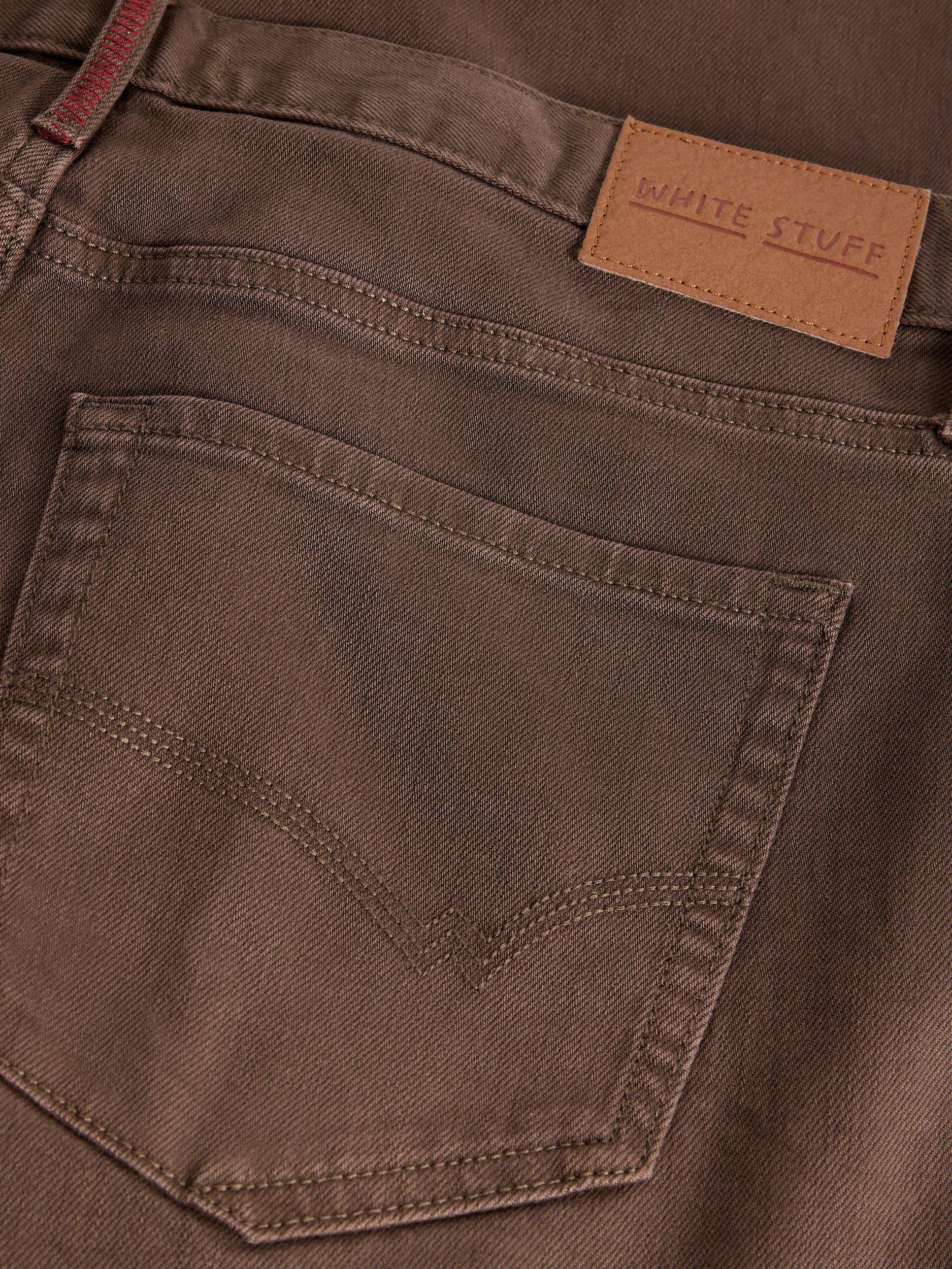 Product image 6 of 6, which shows White Stuff Eastwood Straight Fit Jeans, Mid Brown, 34R