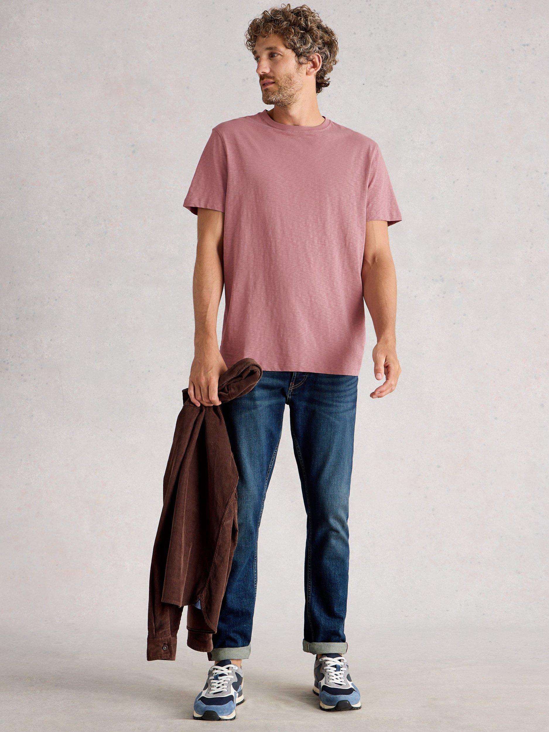 Product image 1 of 6, which shows White Stuff Abersoch Cotton T-Shirt, Dusk Pink, XS Reg