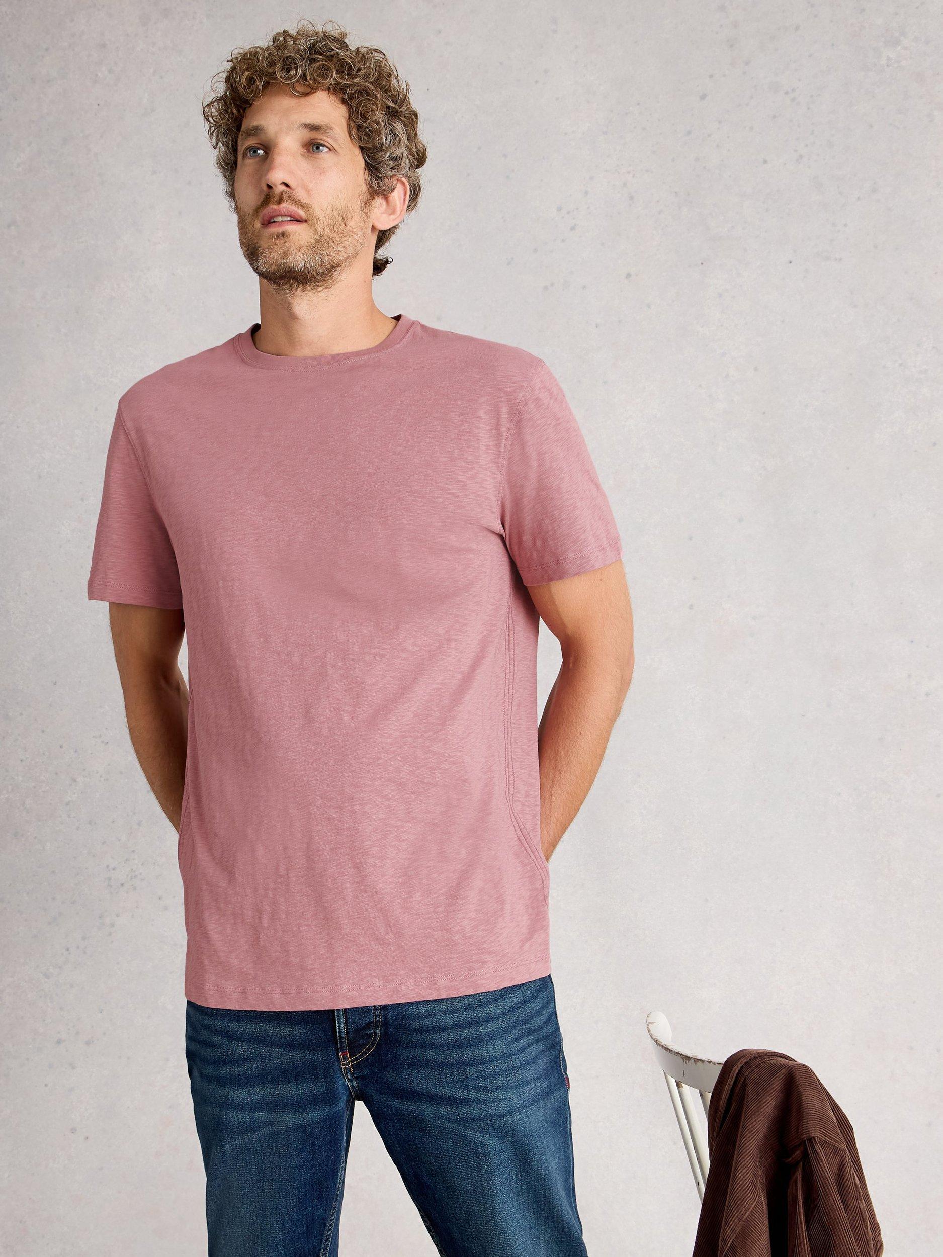 Product image 3 of 6, which shows White Stuff Abersoch Cotton T-Shirt, Dusk Pink, XS Reg