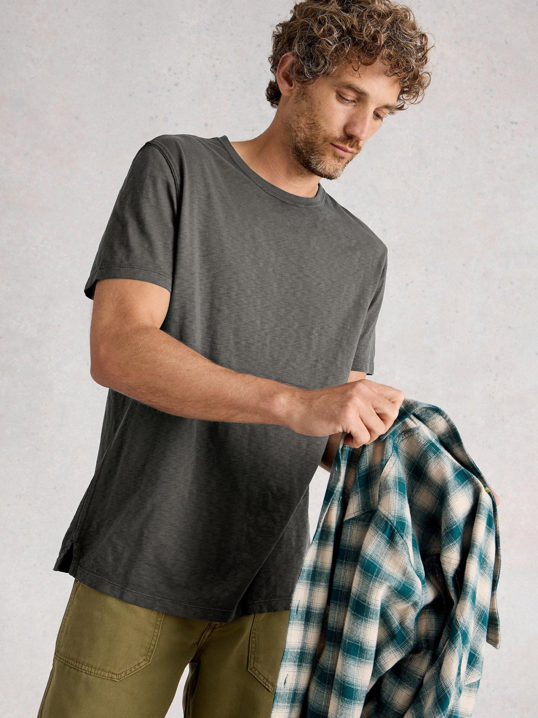 Product image 4 of 6, which shows White Stuff Abersoch Cotton T-Shirt, Washed Black, XS Reg