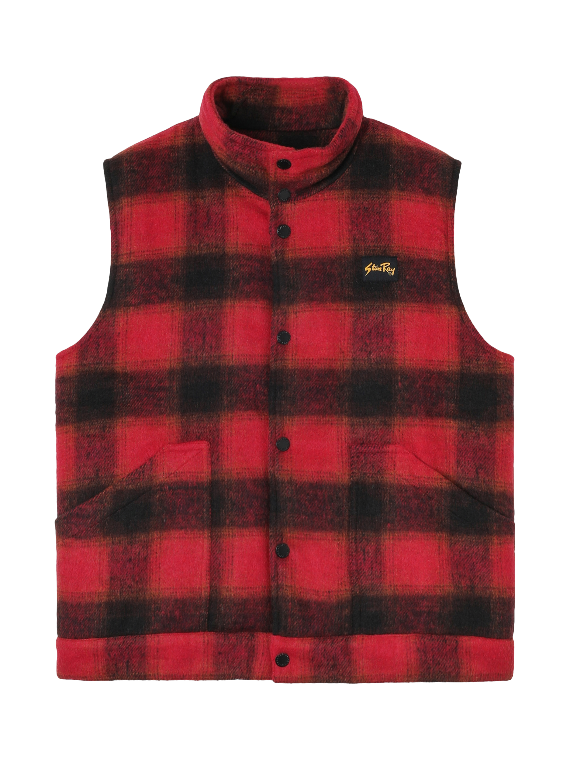 Product image 1 of 5, which shows Stan Ray Down Plaid Vest, Red, L
