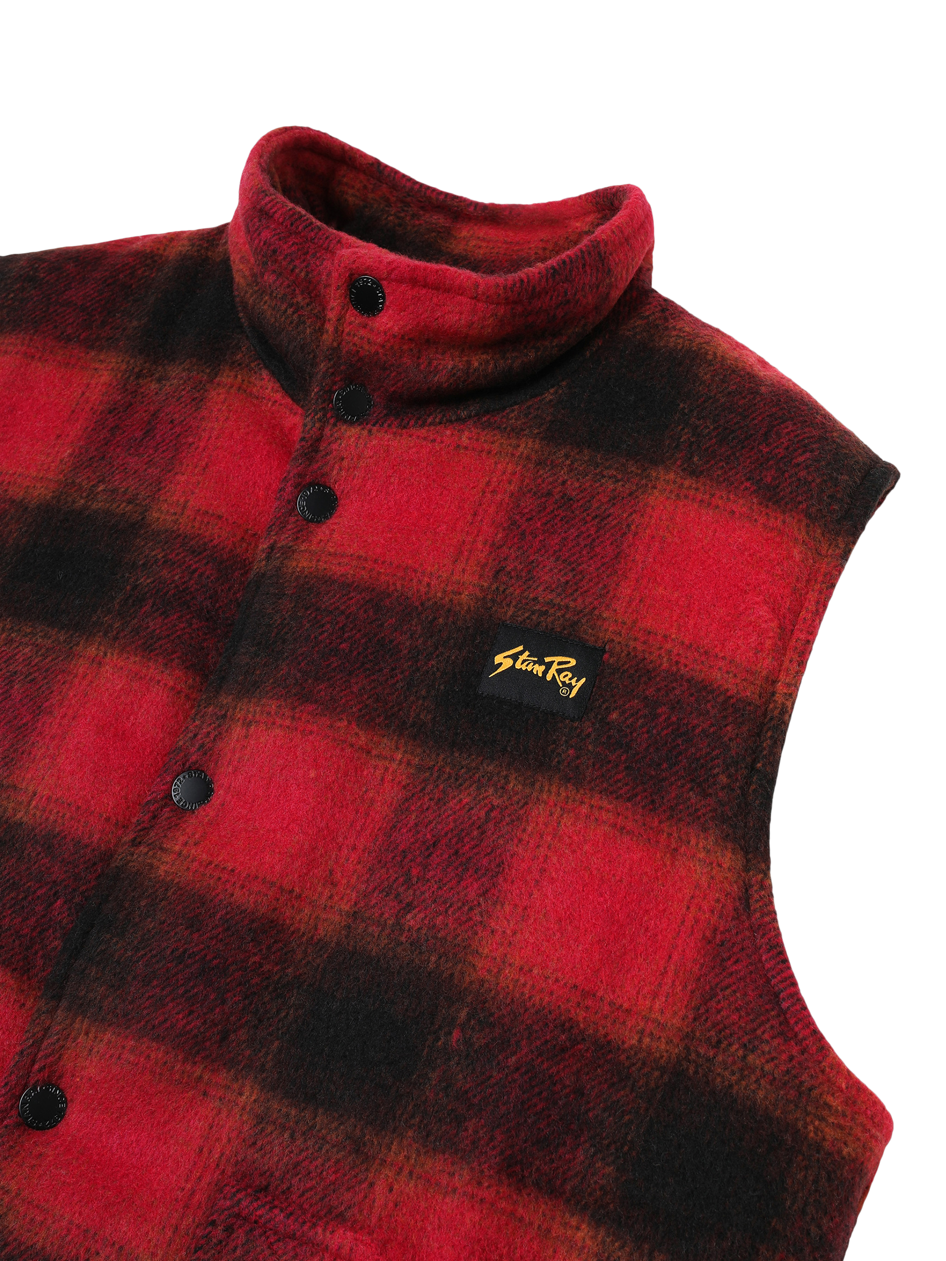 Product image 3 of 5, which shows Stan Ray Down Plaid Vest, Red, L