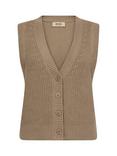 MOS MOSH Kirby Knitted Waistcoat, Mid Brown