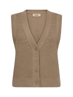 MOS MOSH Kirby Knitted Waistcoat, Mid Brown, Mid Brown
