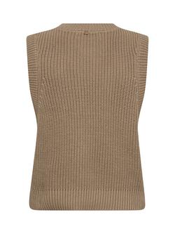 MOS MOSH Kirby Knitted Waistcoat, Mid Brown - view 2, Mid Brown