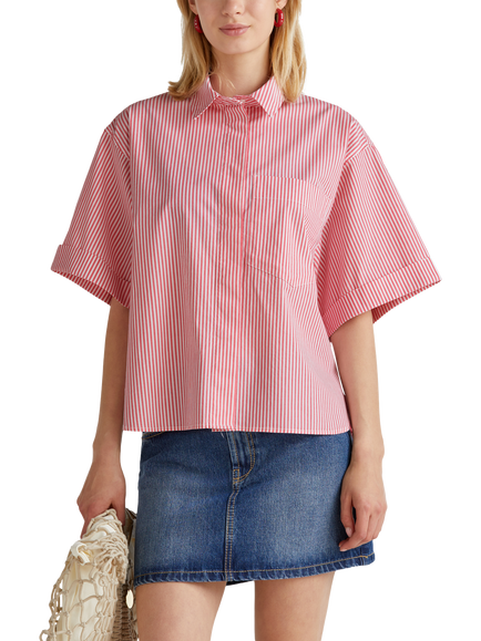 Benetton Stripe Yarn Dyed Shirt, Pink/Multi