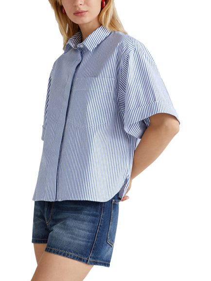 Benetton Stripe Yarn Dyed Shirt, Blue/Multi