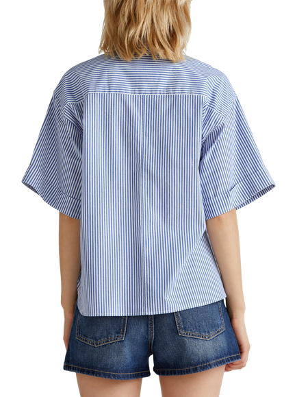 Benetton Stripe Yarn Dyed Shirt - view 2, Blue/Multi