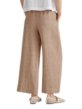 Benetton Wide Leg Mid Cropped Linen Blend Trousers