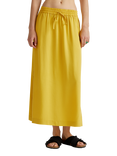 Benetton Drawstring Waist Midi Skirt, Mid Yellow