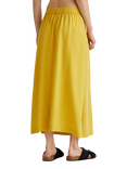 Benetton Drawstring Waist Midi Skirt, Mid Yellow