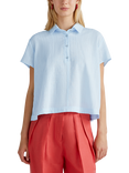 Benetton A-Line Gauze Shirt, Mid Blue