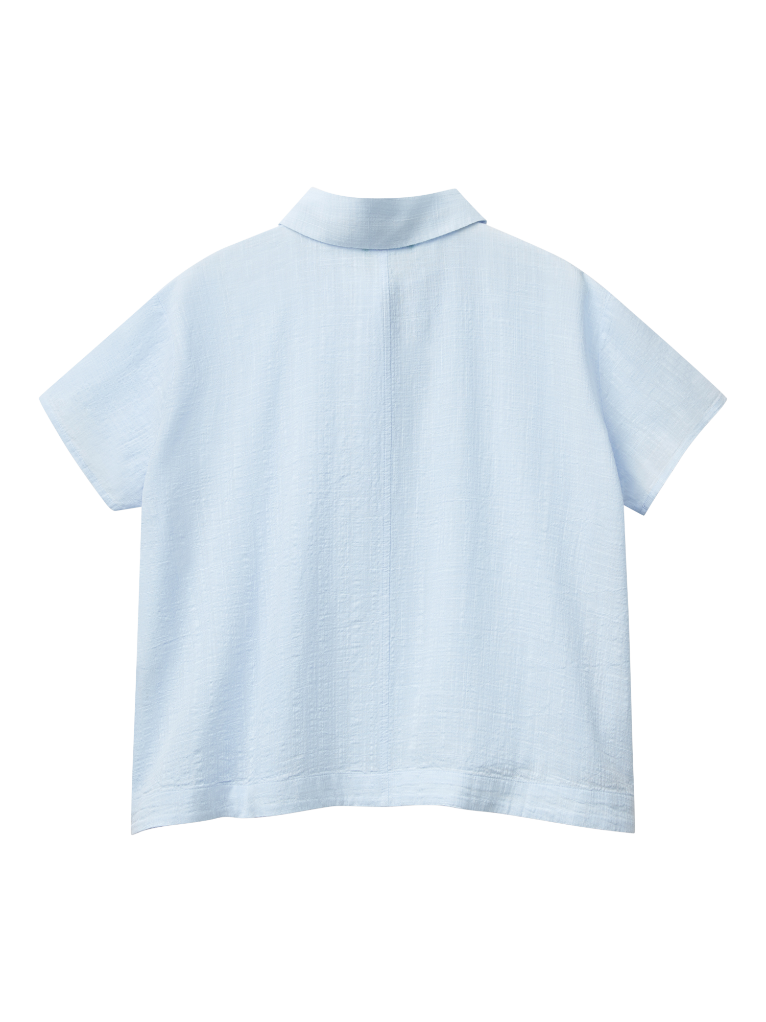 Product image 4 of 4, which shows Benetton A-Line Gauze Shirt, Mid Blue, XL
