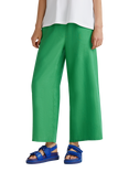 Benetton Wide Leg Mid Cropped Linen Trousers
