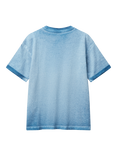 Benetton Kids' Cotton Faded T-Shirt, Sky Blue