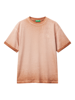 Benetton Kids' Cotton Faded T-Shirt, Camel, Camel
