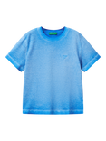 Benetton Kids' Cotton Faded T-Shirt, Bluette