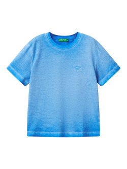 Benetton Kids' Cotton Faded T-Shirt, Bluette, Bluette