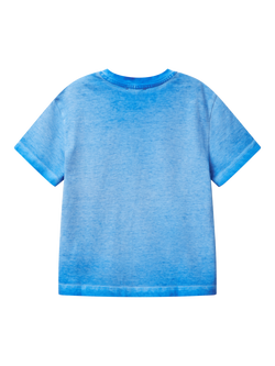 Benetton Kids' Cotton Faded T-Shirt, Bluette - view 2, Bluette