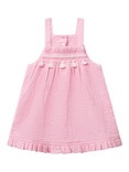 Benetton Baby Cotton Ruffle Trim Sleeveless Dress, Pink