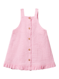Benetton Baby Cotton Ruffle Trim Sleeveless Dress, Pink