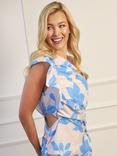 Chi Chi London Floral One Shoulder Maxi Dress, Blue